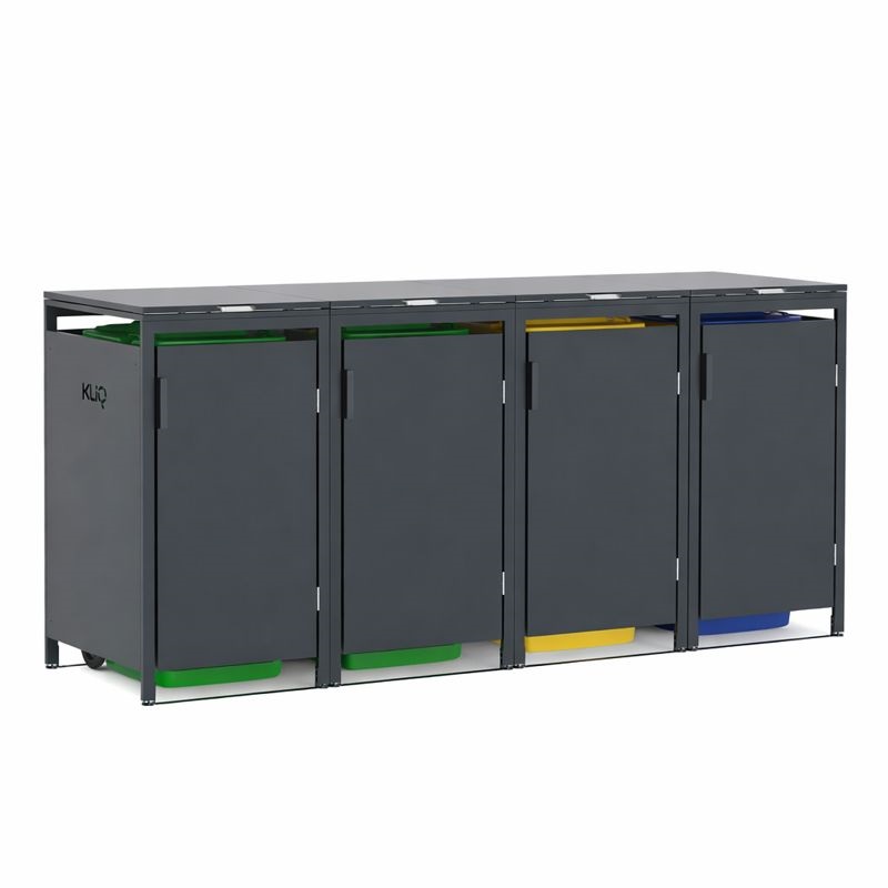 Kliko ombouw - 4 containers - grijs 7016