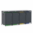 Kliko ombouw - 4 containers - grijs 7016