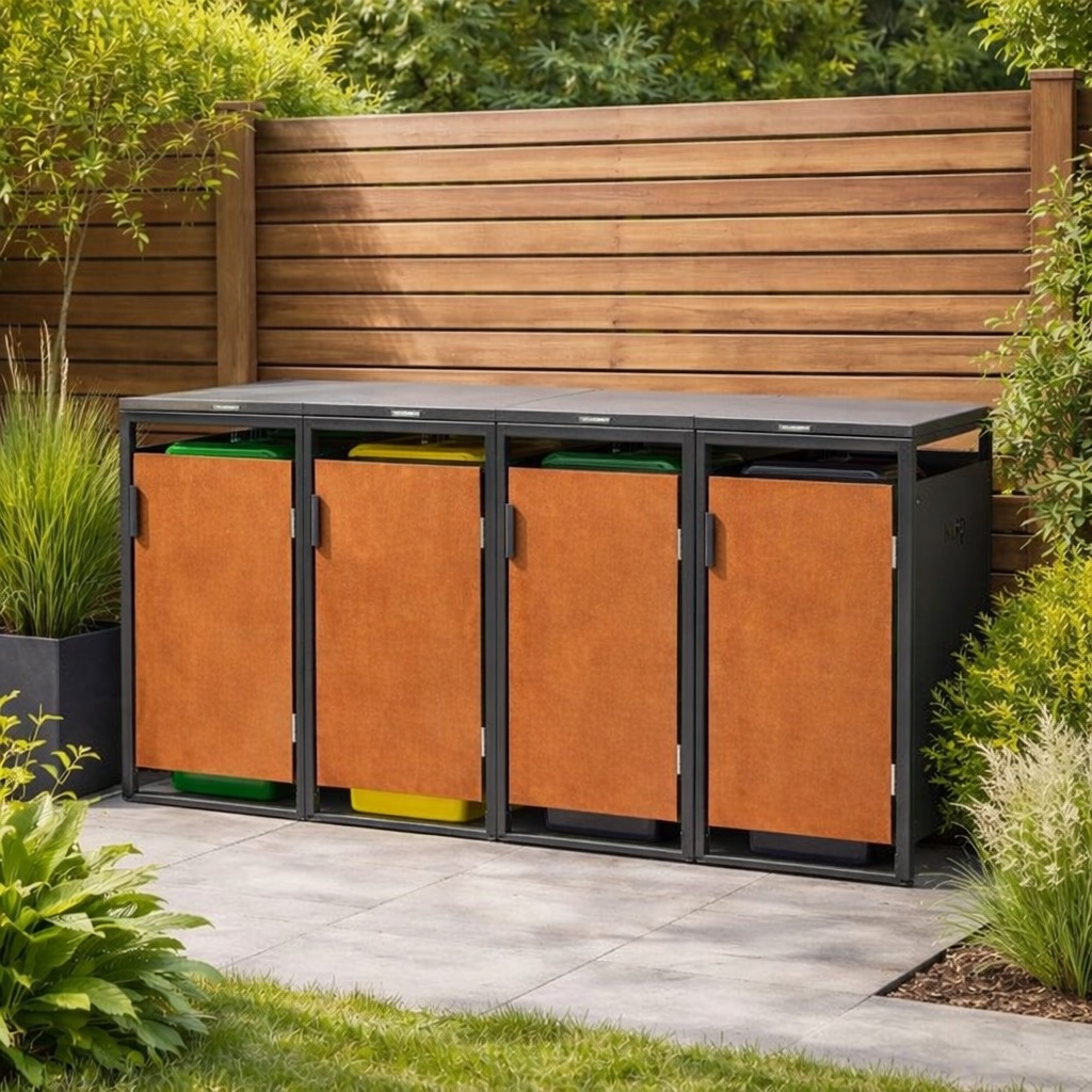 Kliko ombouw - 4 containers - 'roest look'