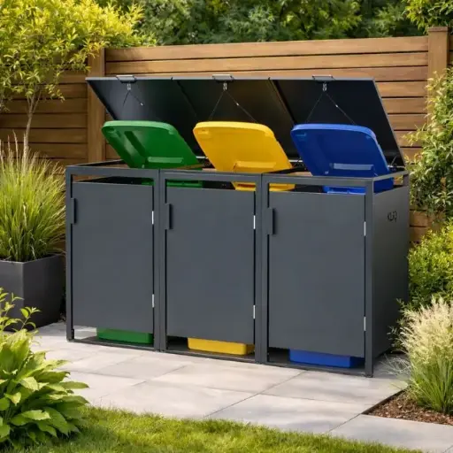 [KLBOX-3-7016] Kliko ombouw - 3 containers - grijs 7016
