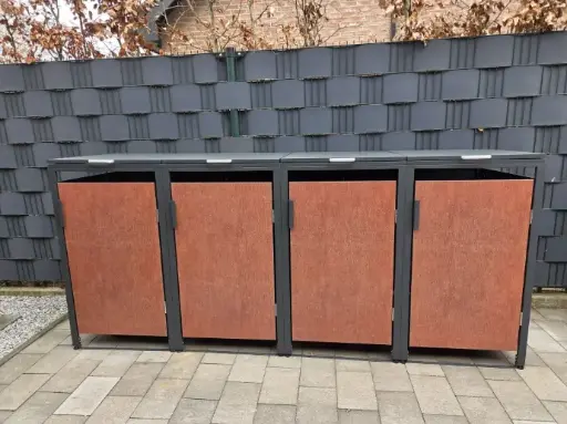 [KLBOX-4-CORTEN] Kliko ombouw - 4 containers - 'roest look'